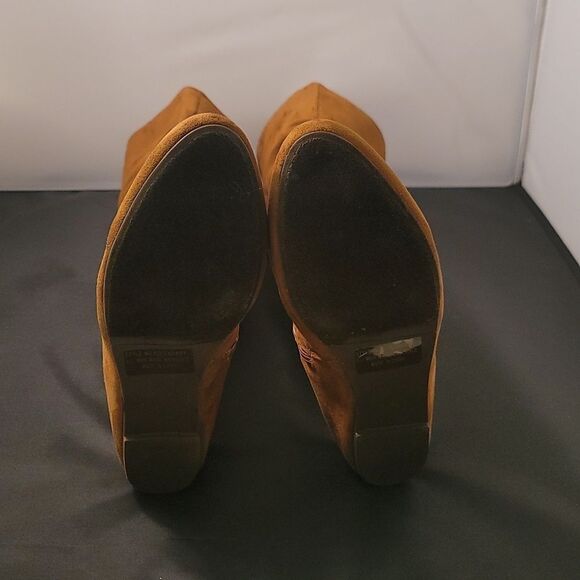 BRAND NEW HE WOMEN' WIDE CALF FAUX FUR SLOUCHY LOW HEEL SIDE ZIP KNEE HIGH BOOTS - Picture 10 of 13